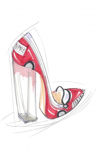 A sketch from Katy Perry’s new footwear collection.